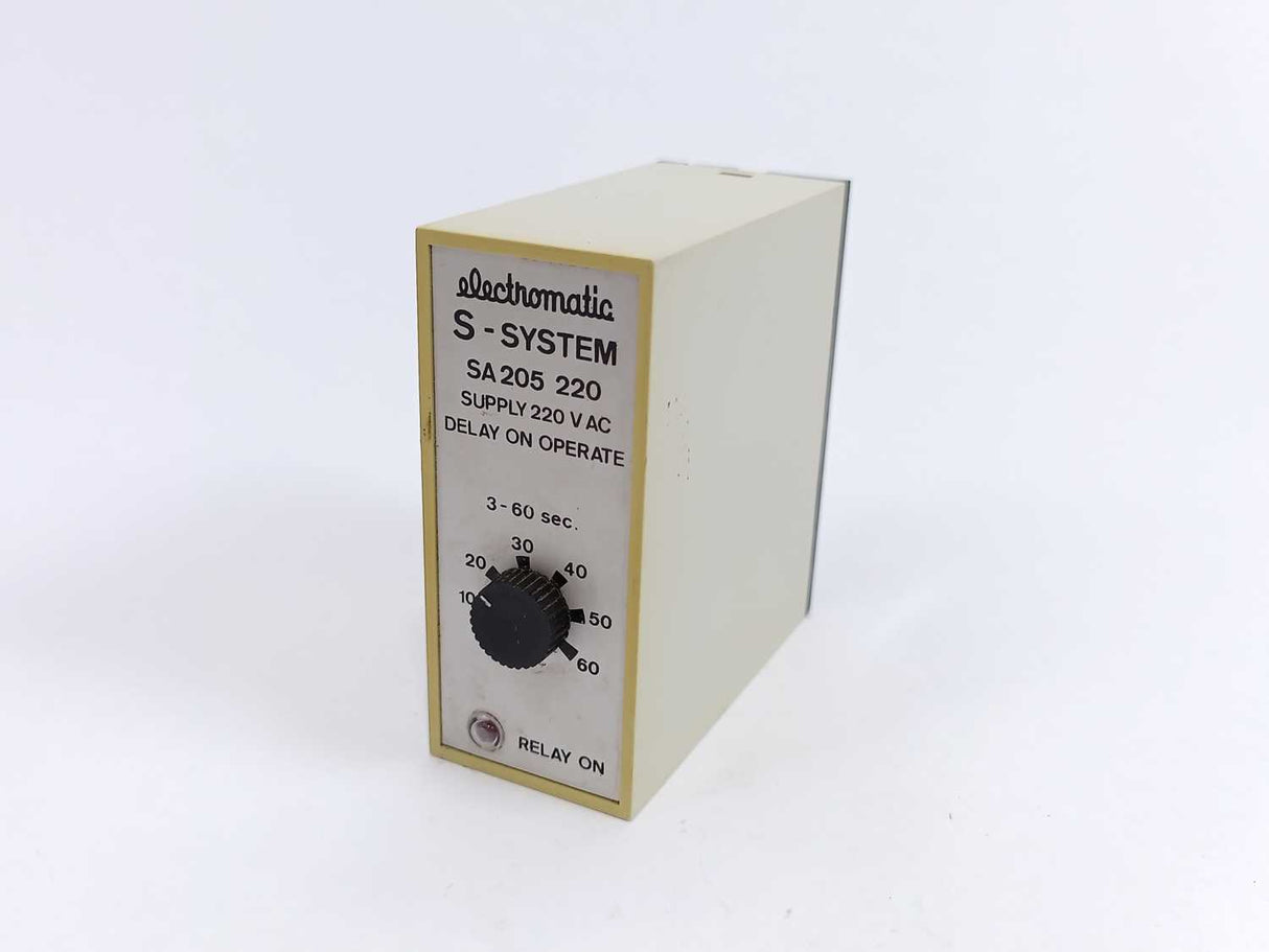 Electromatic SA 205 220 S-System Delay On Operate Timer 3-60 sec.