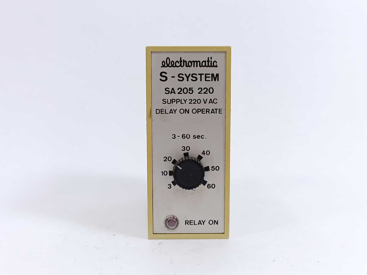 Electromatic SA 205 220 S-System Delay On Operate Timer 3-60 sec.