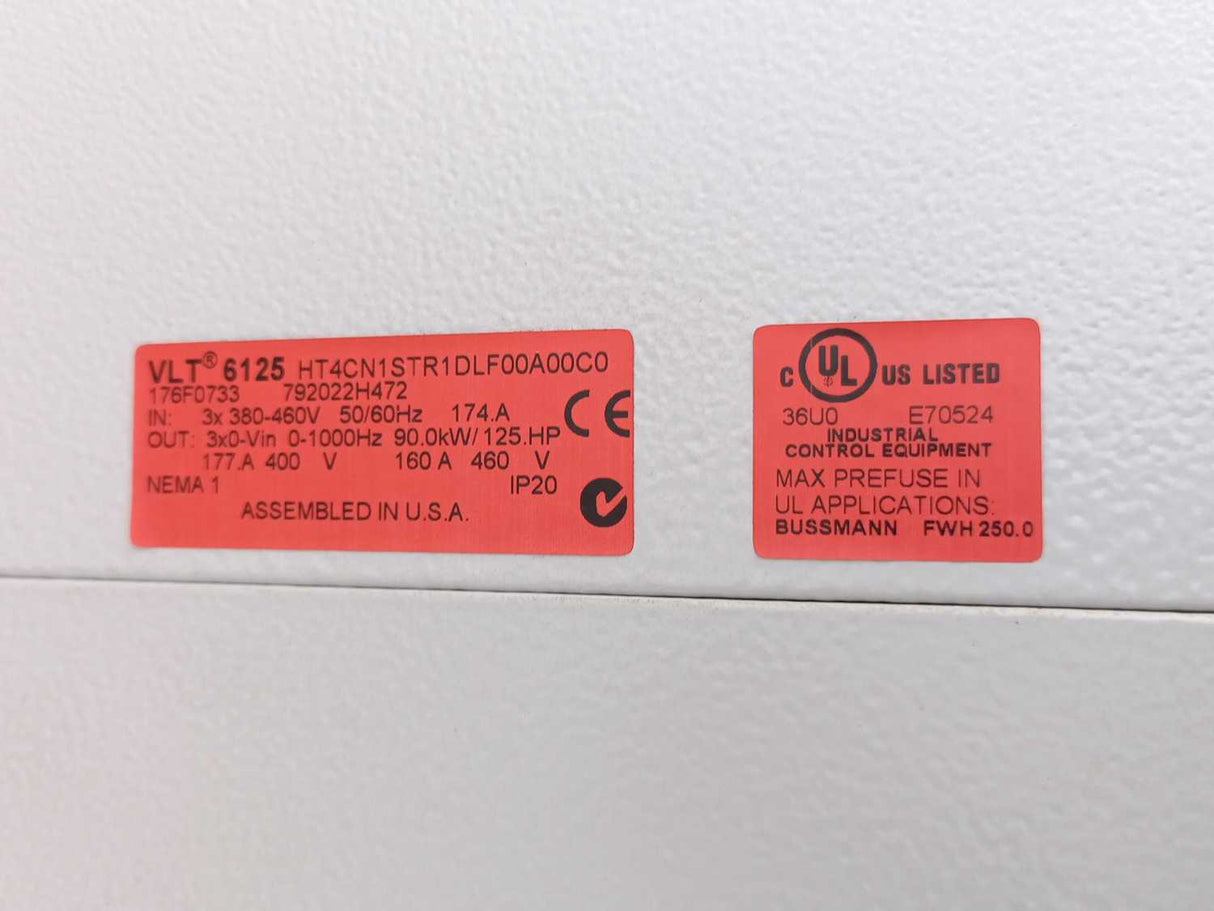 Danfoss VLT6125HT4CN1STR1DLF00A00C0 6000 HVAC 176F0733 Variable Frequency Drive