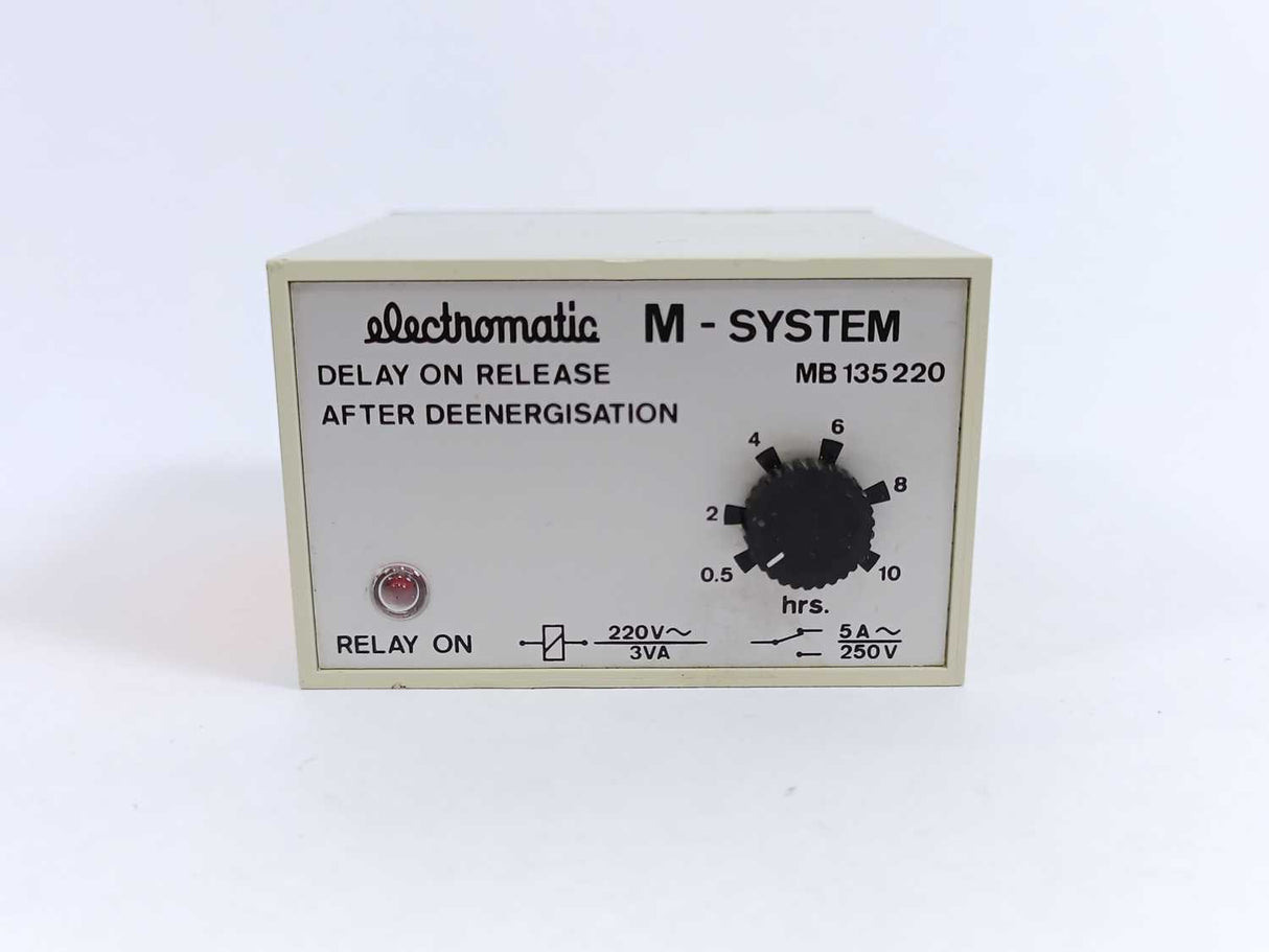 Electromatic MB 135 220 Delay On Release After Deenergisation