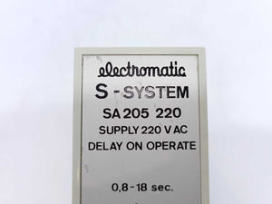 Electromatic SA 205 220 S-System Delay On Operate Timer 0,8-18 sec.