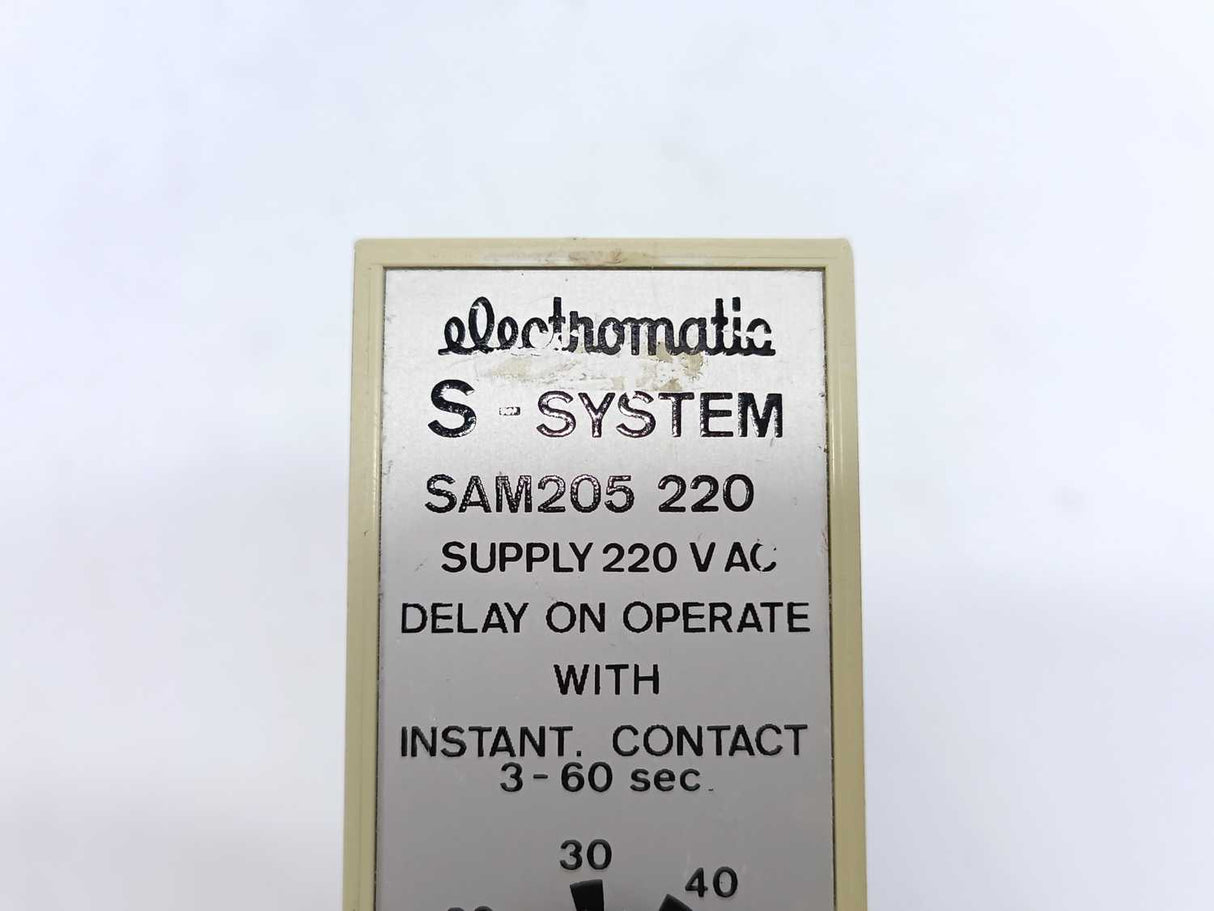 Electromatic SAM 205 220 Delay on Operate With Instant Contact 3-60sec.