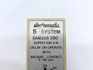 Electromatic SAM 205 220 Delay on Operate With Instant Contact 3-60sec.