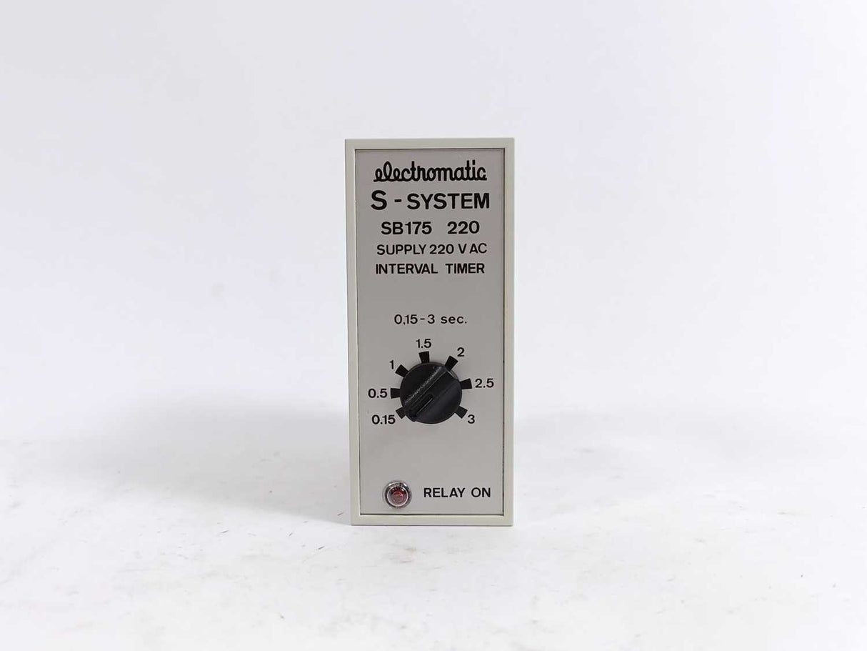 Electromatic SB175 220 Interval Timer 0,15-3sec. Supply 220VAC