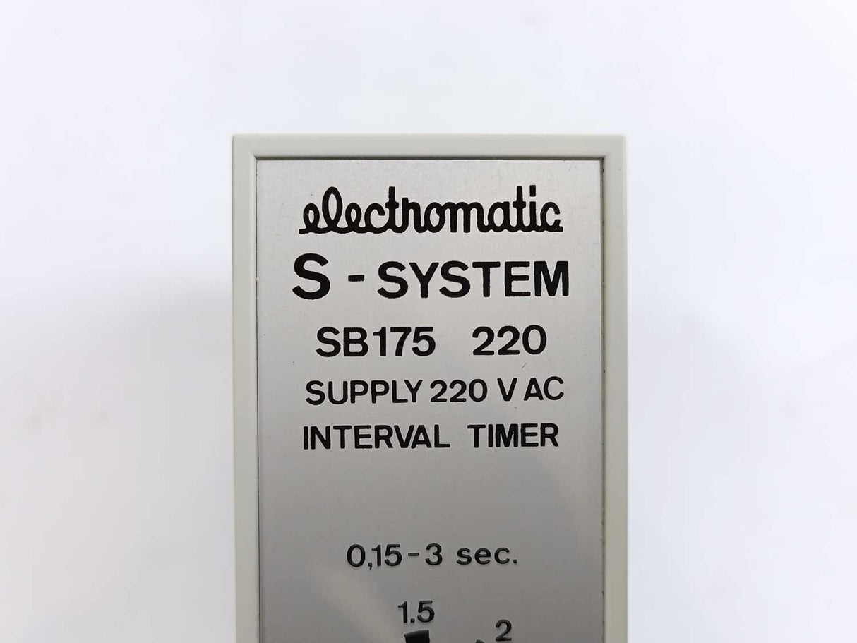 Electromatic SB175 220 Interval Timer 0,15-3sec. Supply 220VAC