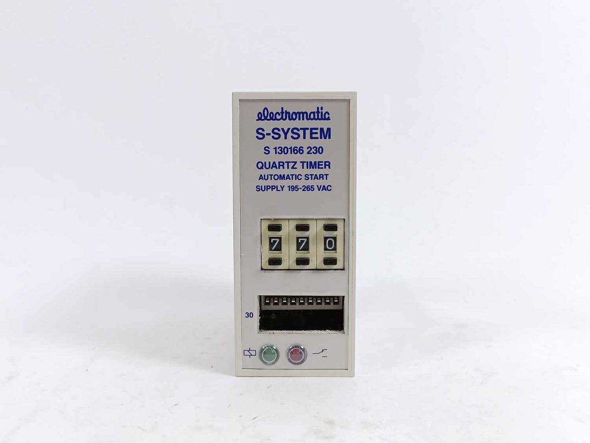 Electromatic S130 166 230 Quartz Timer, Automatic Start, Supply 195-265VAC