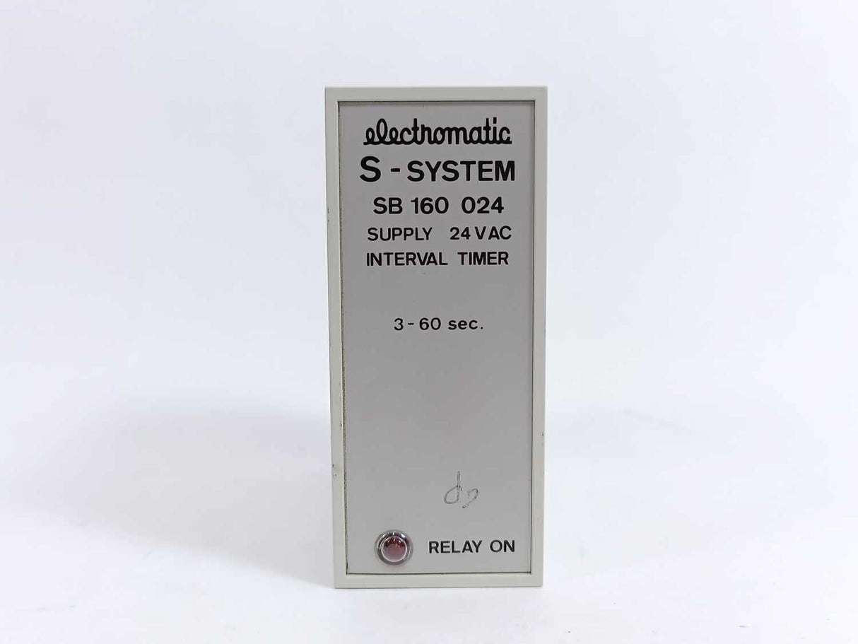 Electromatic SB 160 024 Interval Timar Supply 24VAC, 3-60sec.