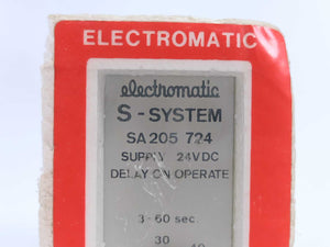Electromatic SA205724 S-SYSTEM SUPPLY 24VDC DELAY ON OPERATE 3-60 sec