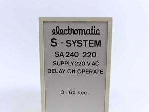 Electromatic SA 240 220 S-System Delay On Operate Timer 3 - 60 sec.