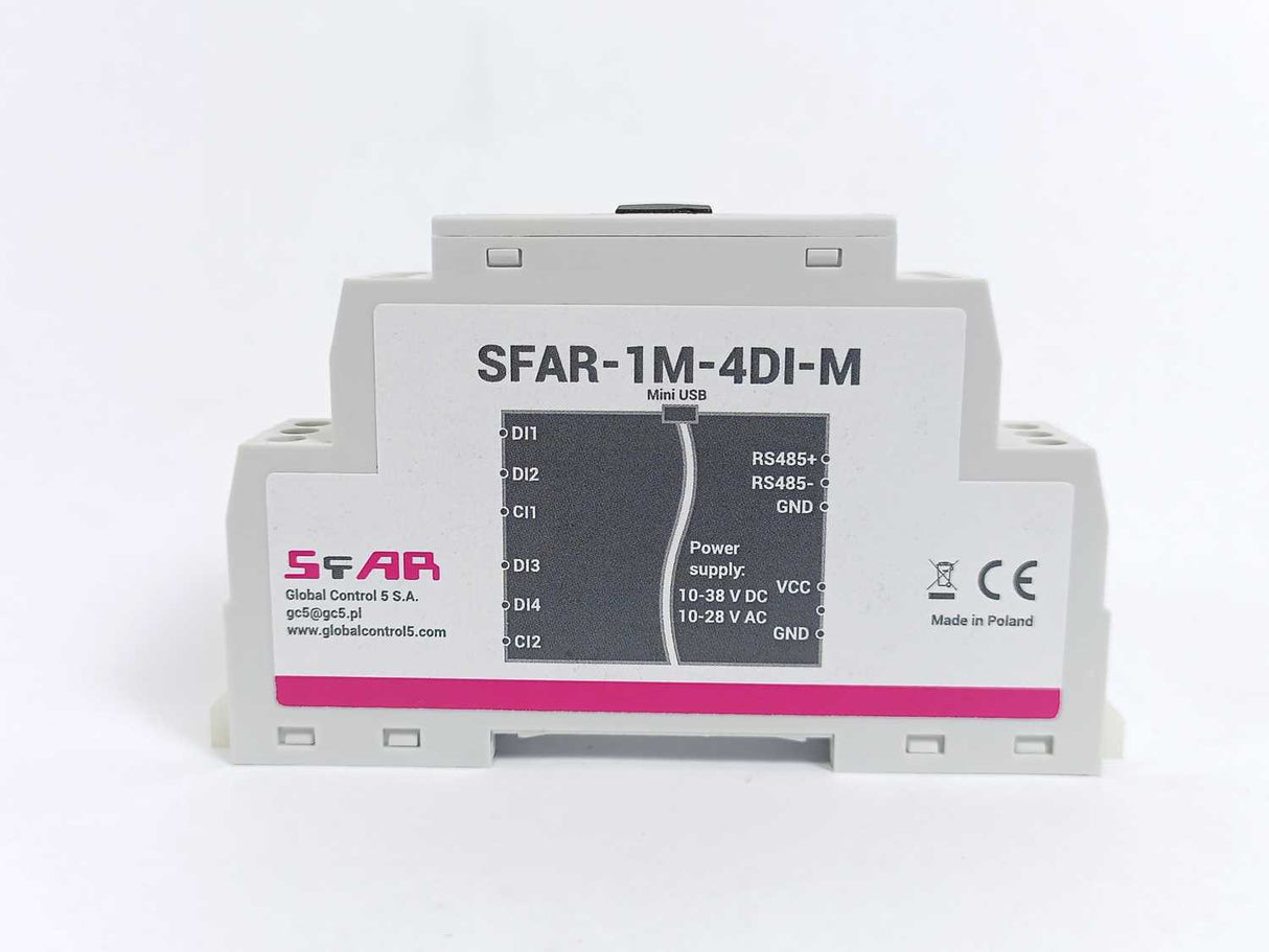 Global Control 5 SFAR-1M-4DI-M Modbus I/O Module w/ 4 Digital Inputs,