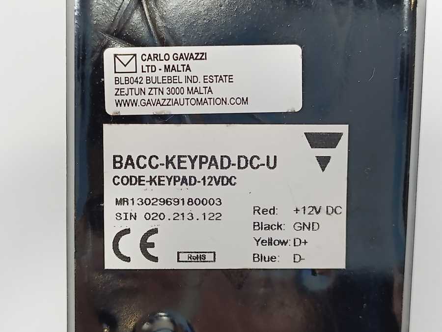Carlo Gavazzi BACC-KEYPAD-DC-U  CODE-KEYPAD-12V Smart Dupline Keyboard