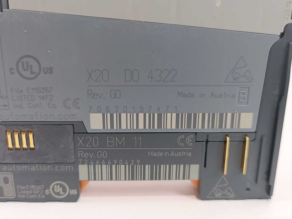 B&R X20 D0 4322 Digital Output Module w/ X20 BM 11 & X20 TB12