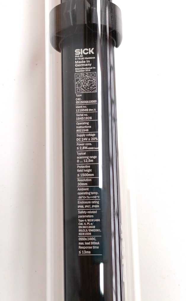 SICK 1219569 C4C-EB15030A10000 deTec Safety Light Curtain Receiver