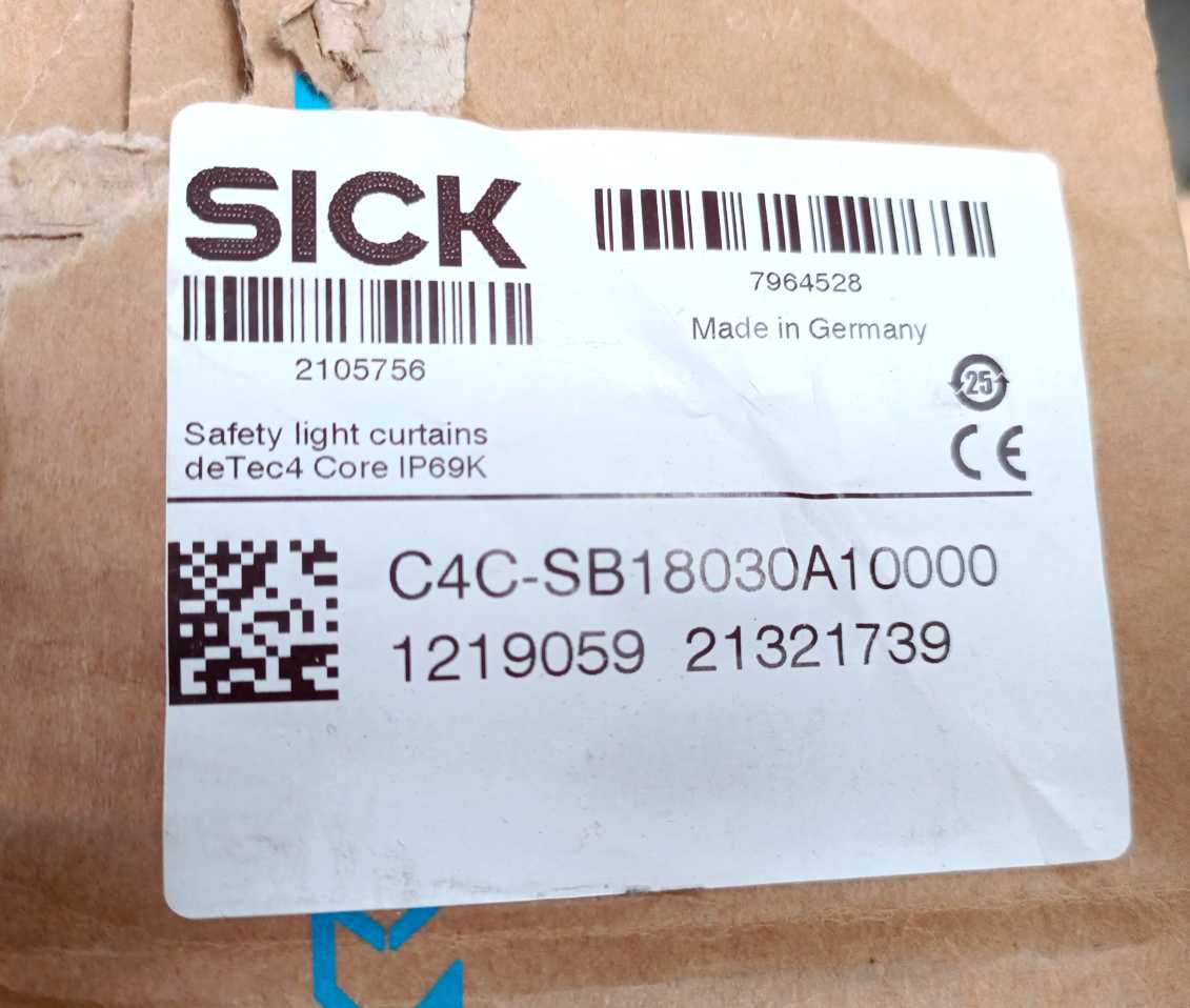 SICK 1219059 C4C-SB18030A10000 deTec4 Core IP69K Safety Light Curtain Sender