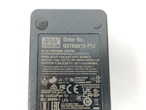 Mean Well GST60A15-P1J AC-DC Industrial desktop adaptor, Output 15Vdc at 4A