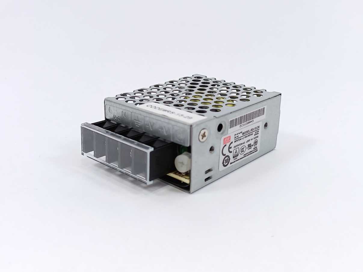 Mean Well RS-15-24 AC-DC Switching Power Supply, Output 24VDC at 0.7A