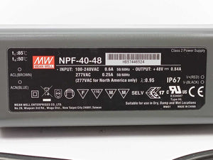 Mean Well NPF-40-48 Constant Power Mode with Active PFC 48Vdc at 0.84A