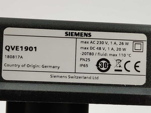 Siemens QVE1901 Flow switch for use in hydraulic systems