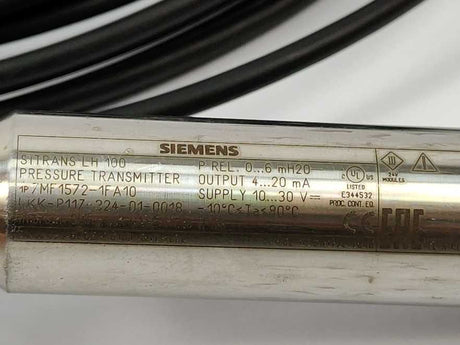 Siemens 7MF1572-1FA10 SITRANS LH100 Pressure Transmitters 0 - 6 mH2O