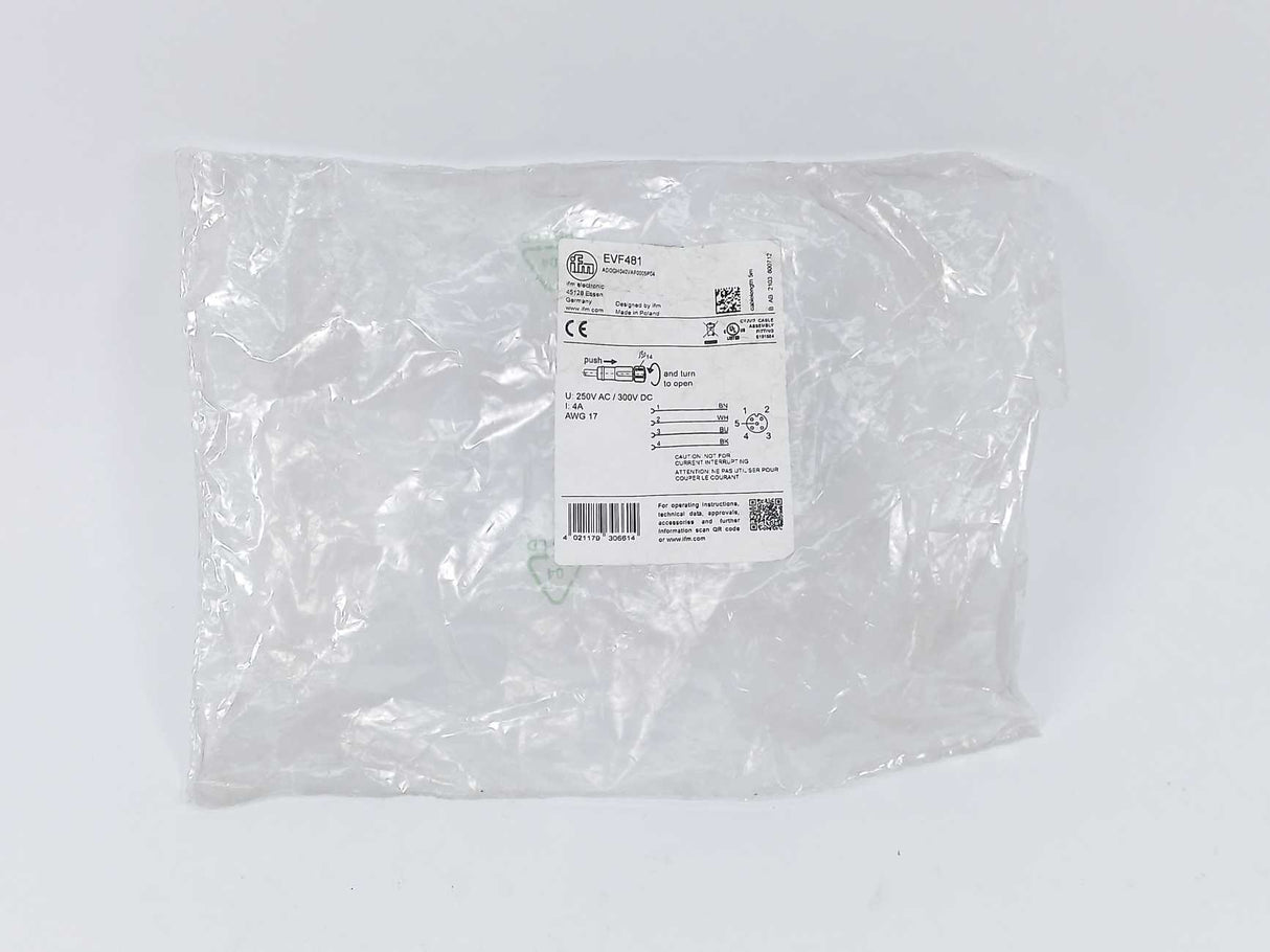 Ifm Electronic EVF481 Electronic Connecting Cable With Socket