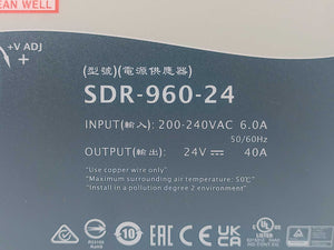 Mean Well SDR-960-24 AC-DC Industrial DIN rail power supply 24V 40A