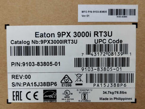 Eaton 9PX3000IRT3U Eaton 9PX UPS, 3000 VA, 3000 W, Input: C20, EU-only