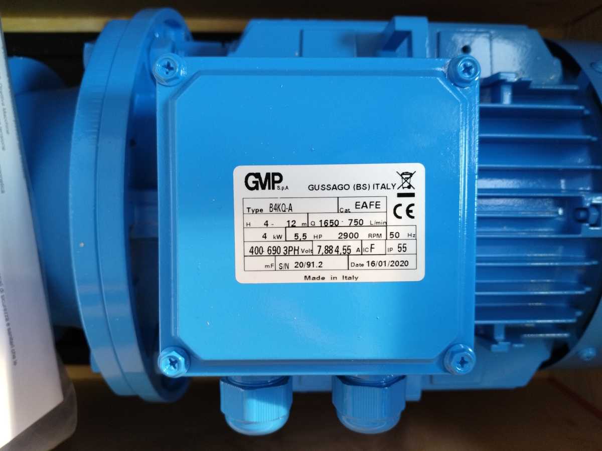 GMP B4KQ-A EAFE Self Priming Electric Pump, w. SMEM T3A 112M2 Motor