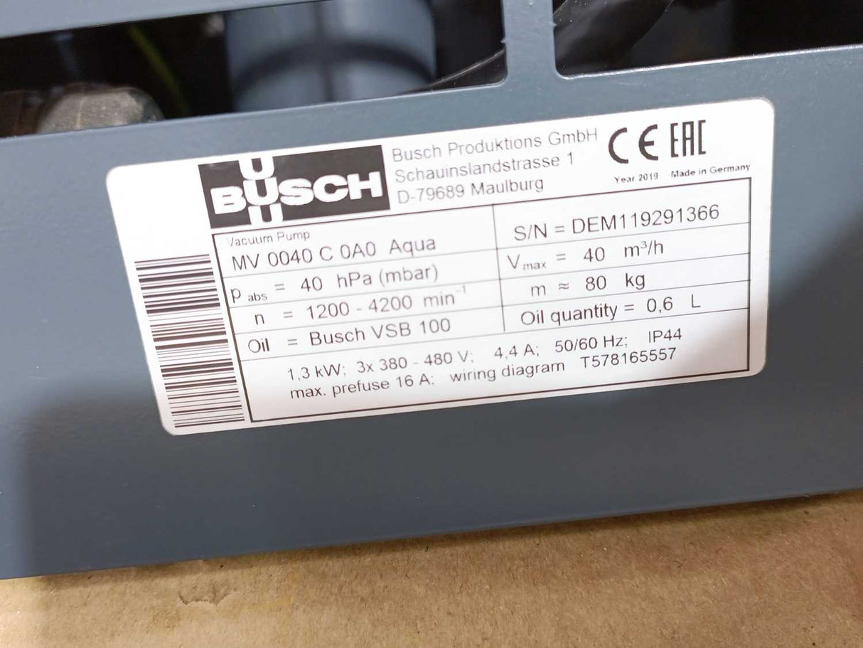 Busch MV 0040 C 0A0 MINK Aqua Claw Vacuum Pump