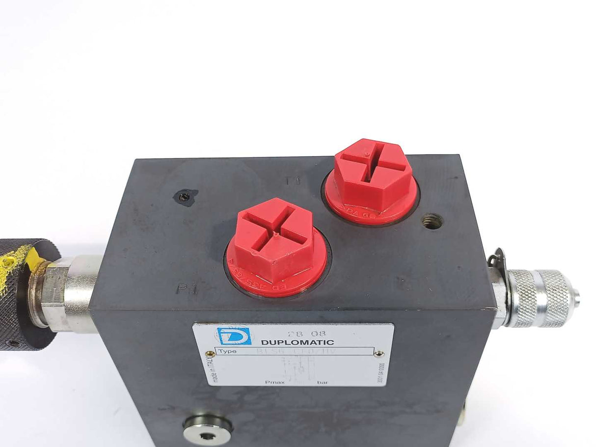 Duplomatic BLS6-CF0/11V Valve Inlet Plate w/ Bucher WUP-1NA0-1.0-2 Solenoid