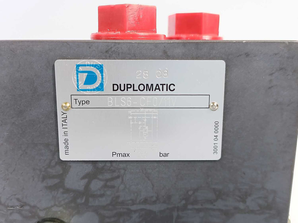 Duplomatic BLS6-CF0/11V Valve Inlet Plate w/ Bucher WUP-1NA0-1.0-2 Solenoid