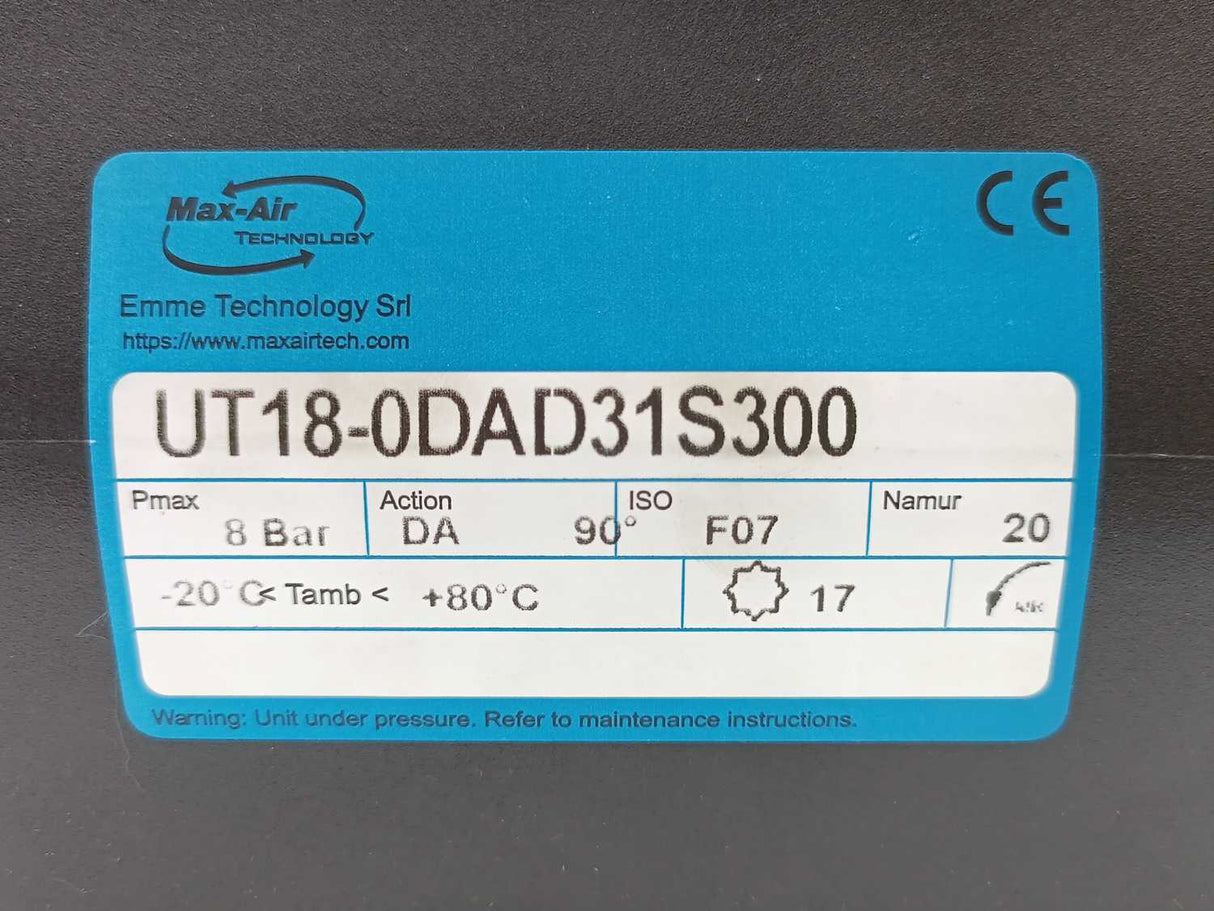 Emme/Max-Air Technology UT18-0DAD31S300 UT Series – Flanged Aluminum Actuators
