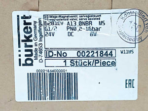 Bürkert 00221844 2/2-WAY NC SOLENOID VALVE; SERVO-ASSISTED