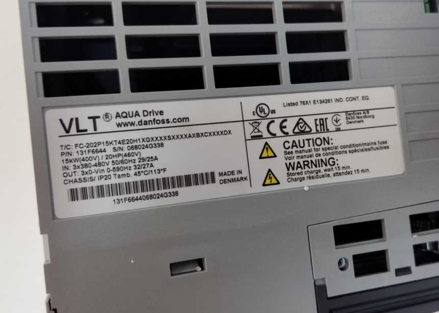 Danfoss 131F6644 FC-202P15KT4E20H1XGX 15 KW / 20 HP