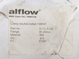 Alflow / Dockweiler D-TC-5-DB Clamp Double Bolted 13MHP. Flange: 91.00mm