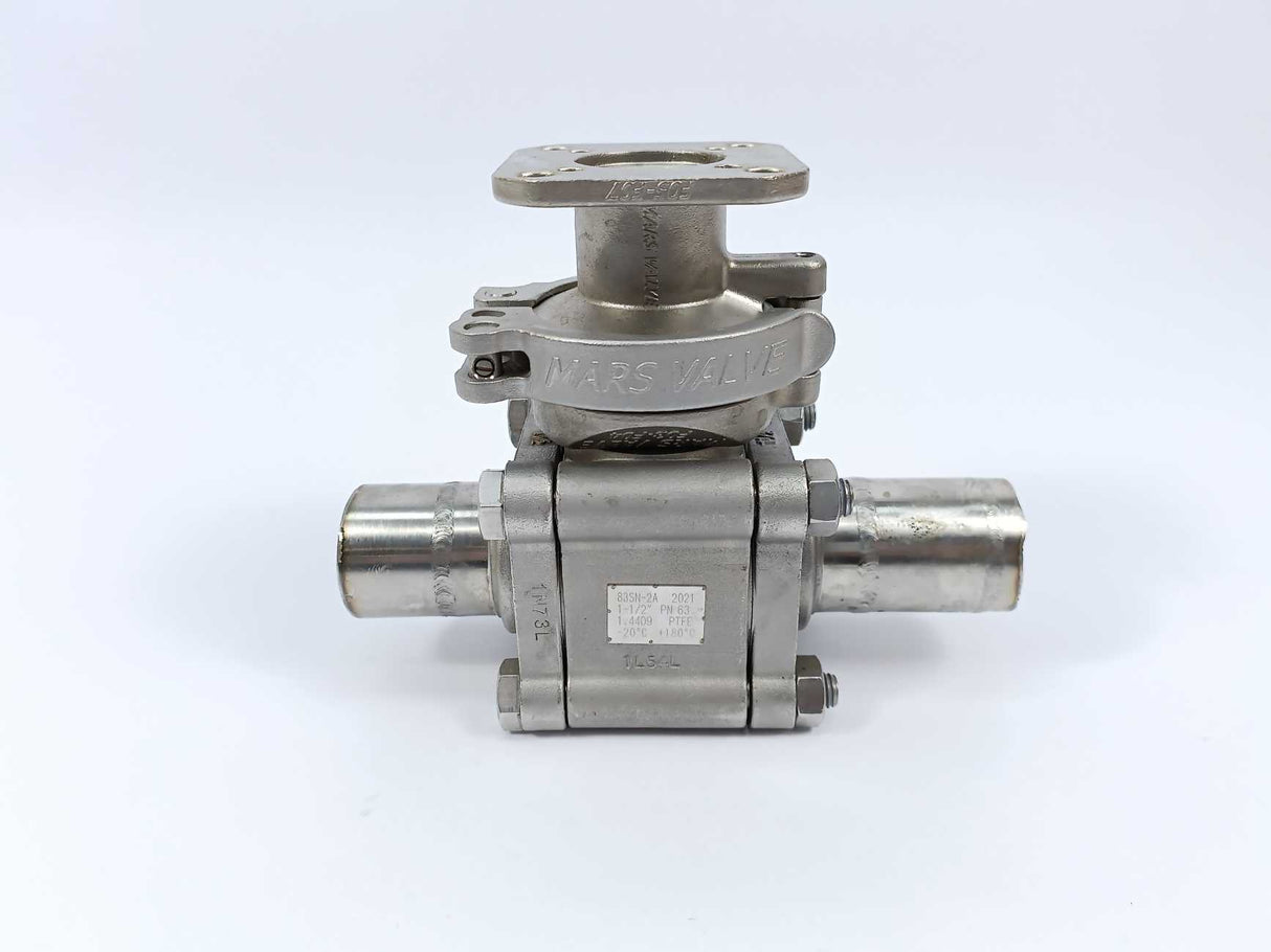 Mars Valve 83SN-2ADET 11/2" FB Ball Valve, PN63, 1.4409 PTFE, SN:2108200001