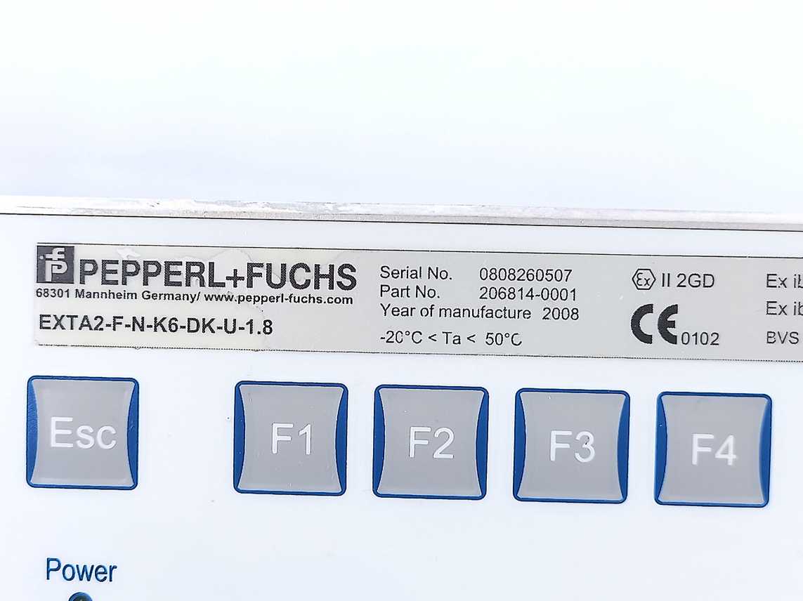 Pepperl+Fuchs 206814-0001 EXTA2-F-N-K6-DK-U-1.8 Keyboard w/ Joystick. Ex Cert.