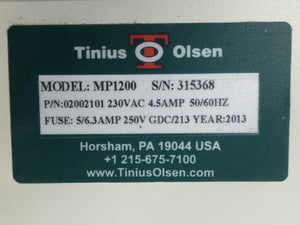 Tinius Olsen 02002101 MP1200 Melt Indexer