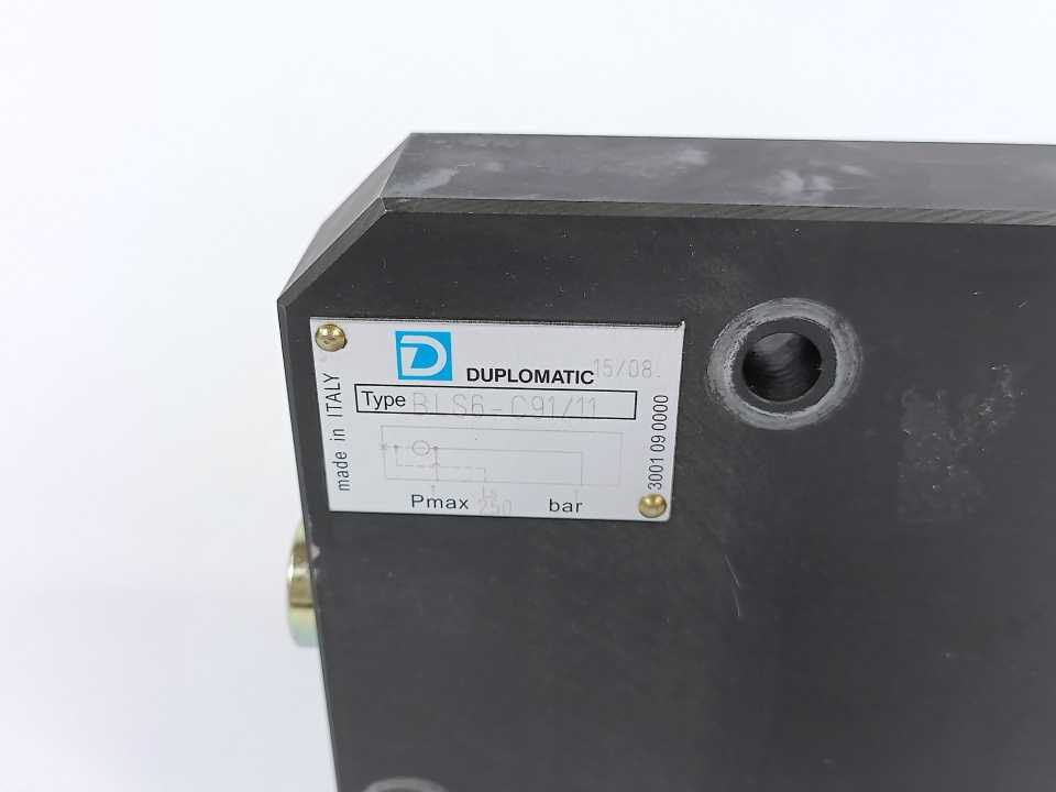 Duplomatic BLS6-C91/11 Hydraulic Valve Block End Plate