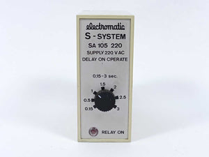 Electromatic SA 105 220 0,15-3 sec. 220 VAC Relay. Delay on Operate