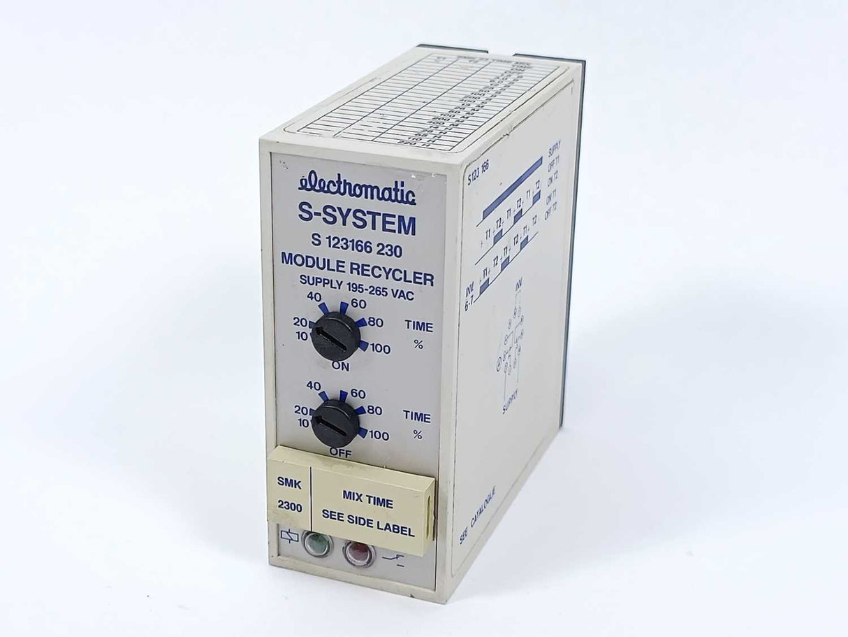 Electromatic S 123 166 230 Module Recycler. Supply 195-265 VAC 10-100sec