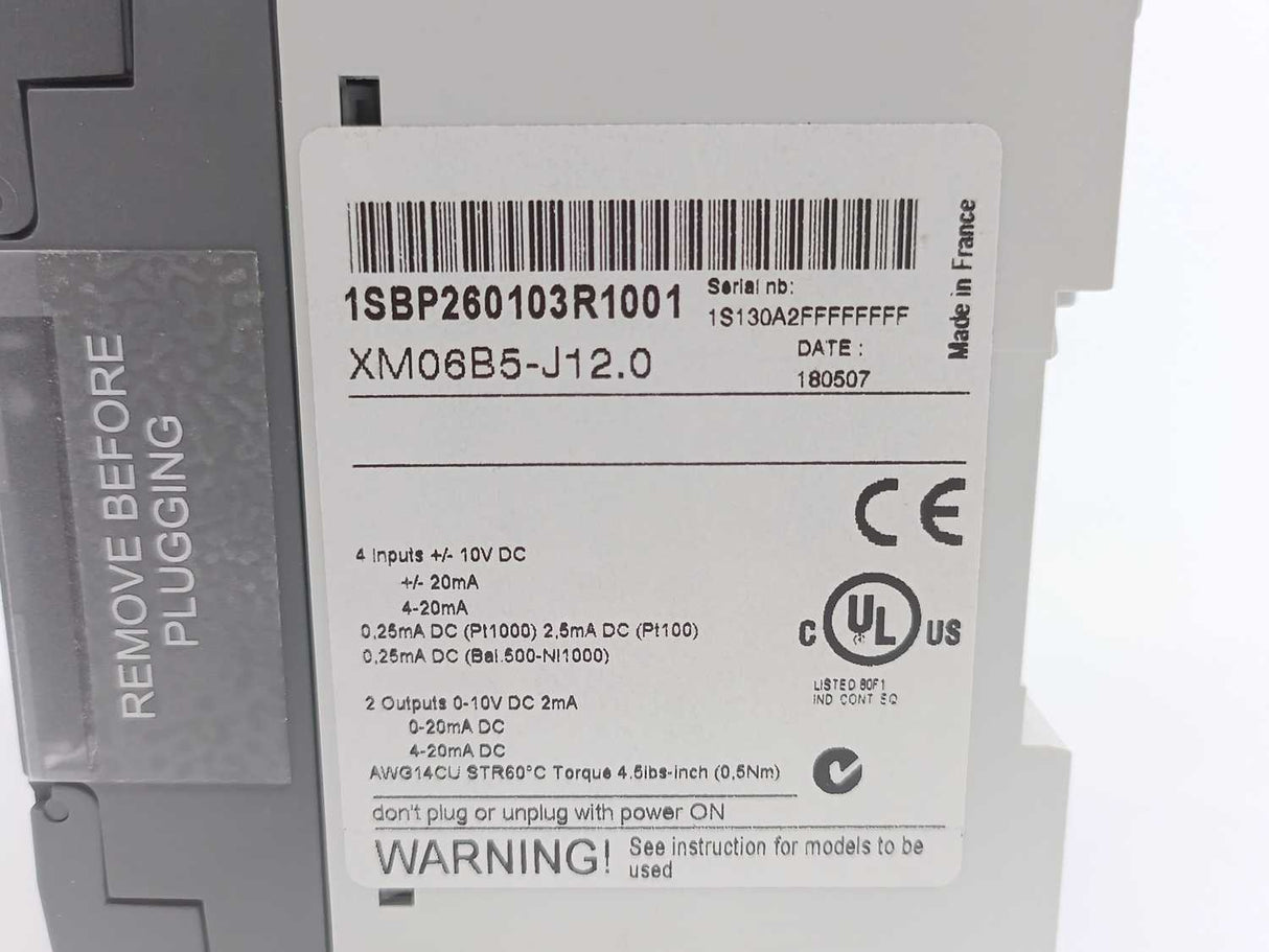 ABB 1SBP260103R1001 XM 06 B5 J12.0 24VDC Advant Controller