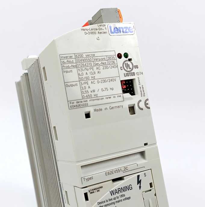 LENZE E82EV551S2C 00490550 E82EV551_2C Inverter Drive 8200 Vector