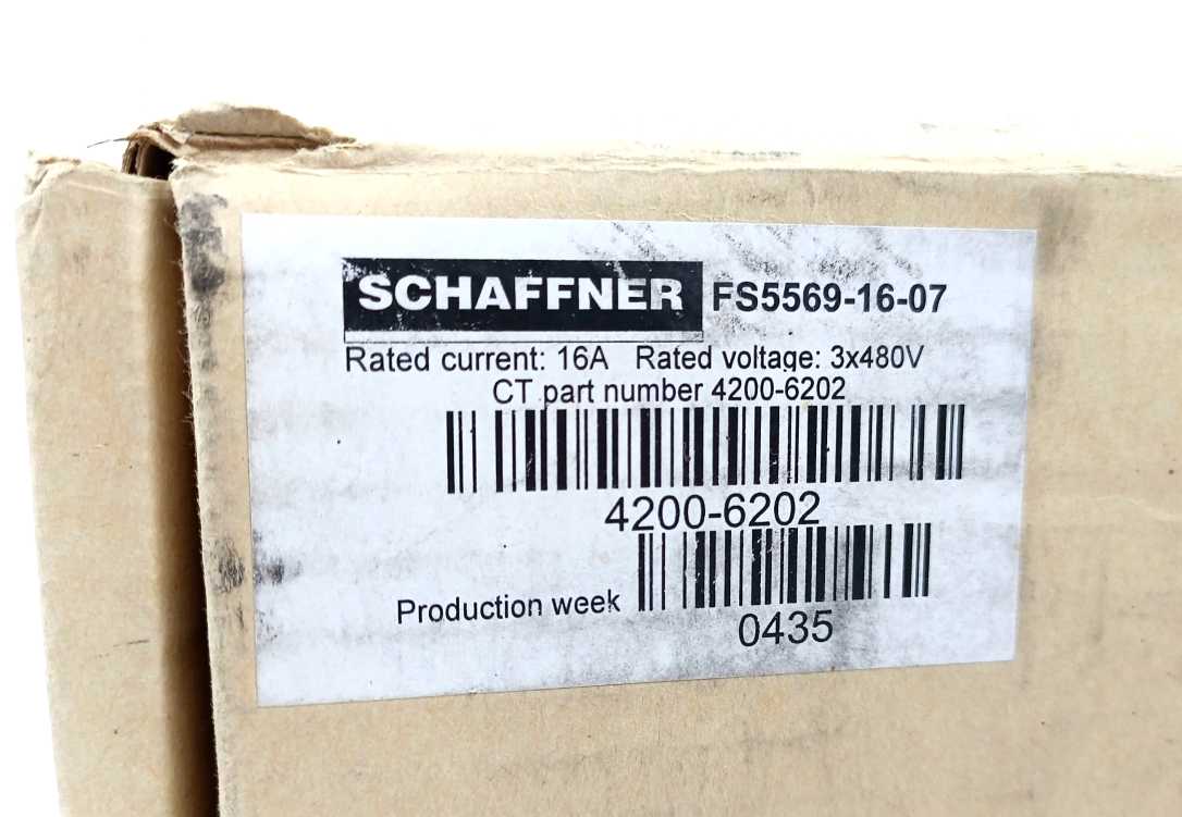 SCHAFFNER FS5569-16-07 4200-6202 RFI Noise Filter