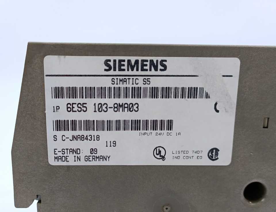 Siemens 6ES5103-8MA03 SIMATIC S5-100U CPU 103