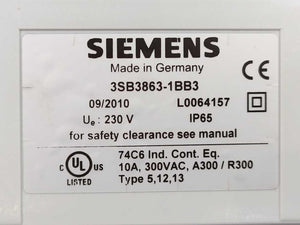Siemens 3SB3863-1BB3 TWO-HAND OPERATOR PANEL