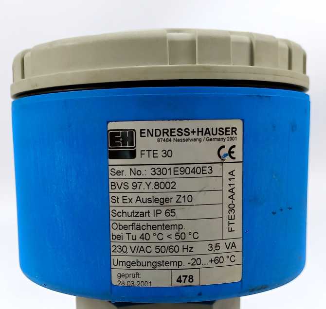 Endress+Hauser FTE30 Point level switch, 3301E8040E3, 230 VAC 50/60 Hz