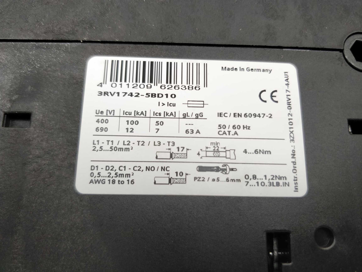 Siemens 3RV1742-5BD10 Circuit breaker
