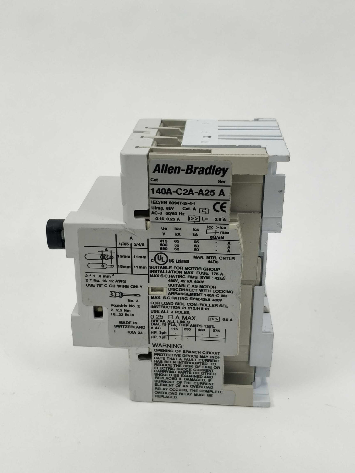 AB 140A-C2A-A25 Ser. A PRESSURE CONTROL