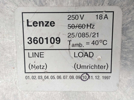 LENZE 360109 LINE NETZ 240V 18A