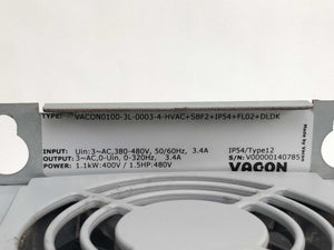 Vacon / Danfoss VACON0100-3L-0003-4-HVAC+SBF2+IP54+FL02+DLDK 1.1 Kw